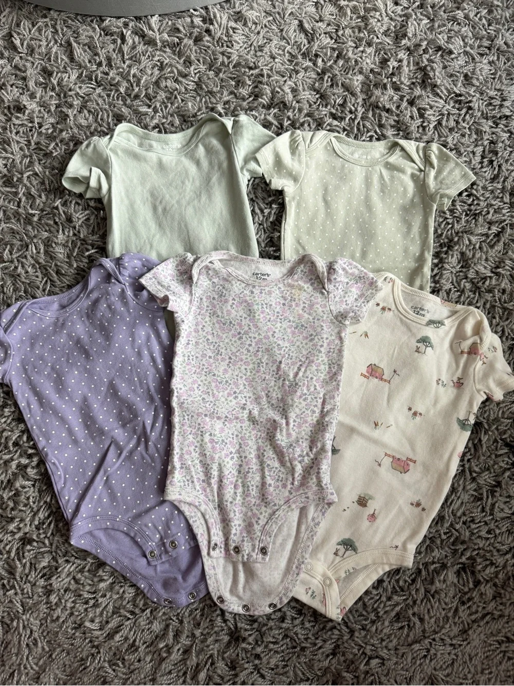 Carter's Pastel & Floral Short-Sleeve Baby One-Piece Set